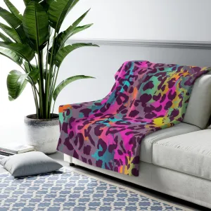 '80's Cheetah' Sherpa Fleece Blanket