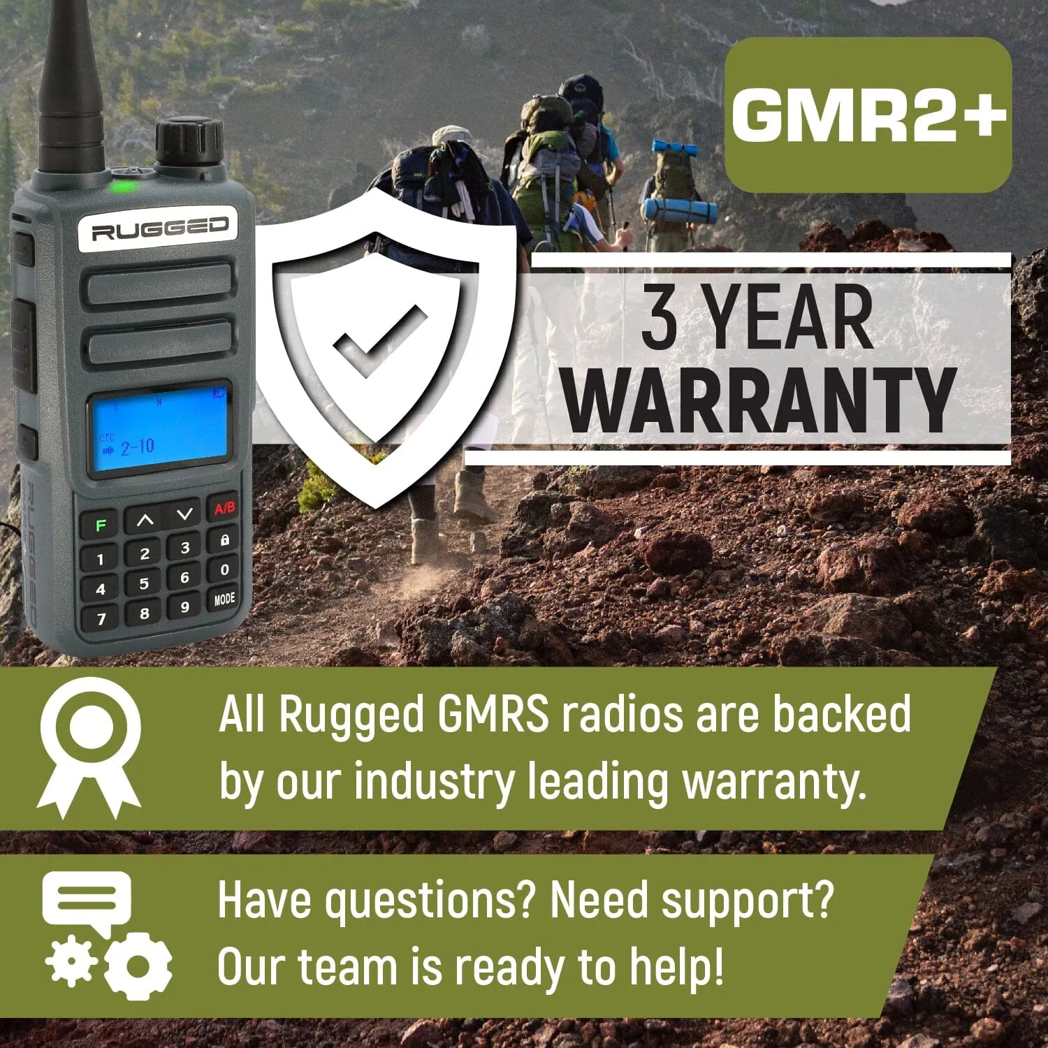 ADVENTURE PACK - GMR2 PLUS - GMRS / FRS Two Way Handheld Radios with Accessories
