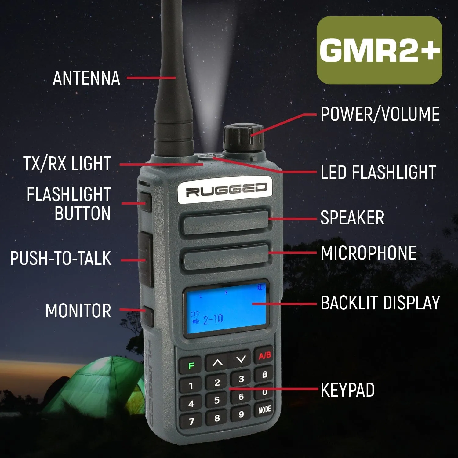 ADVENTURE PACK - GMR2 PLUS - GMRS / FRS Two Way Handheld Radios with Accessories