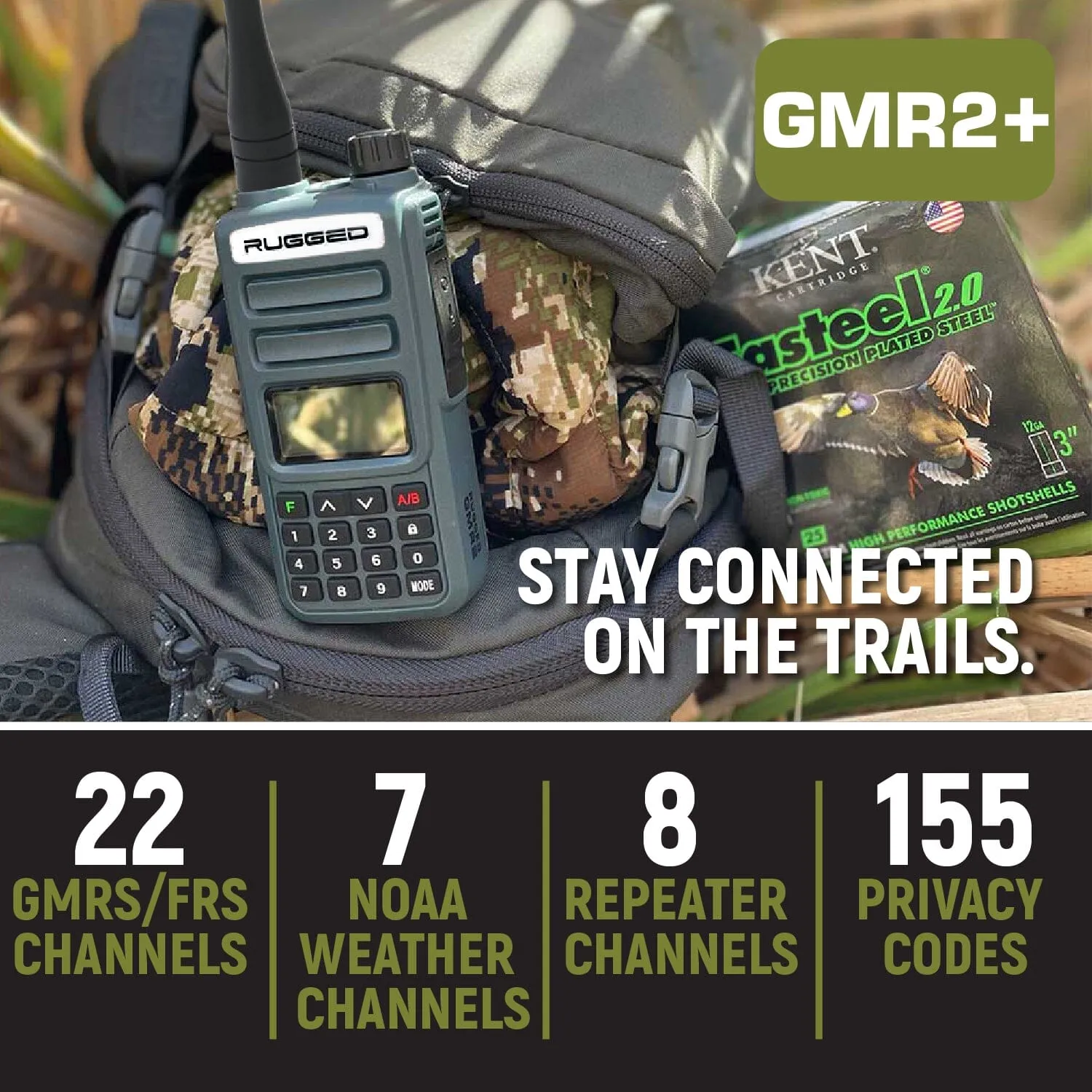 ADVENTURE PACK - GMR2 PLUS - GMRS / FRS Two Way Handheld Radios with Accessories
