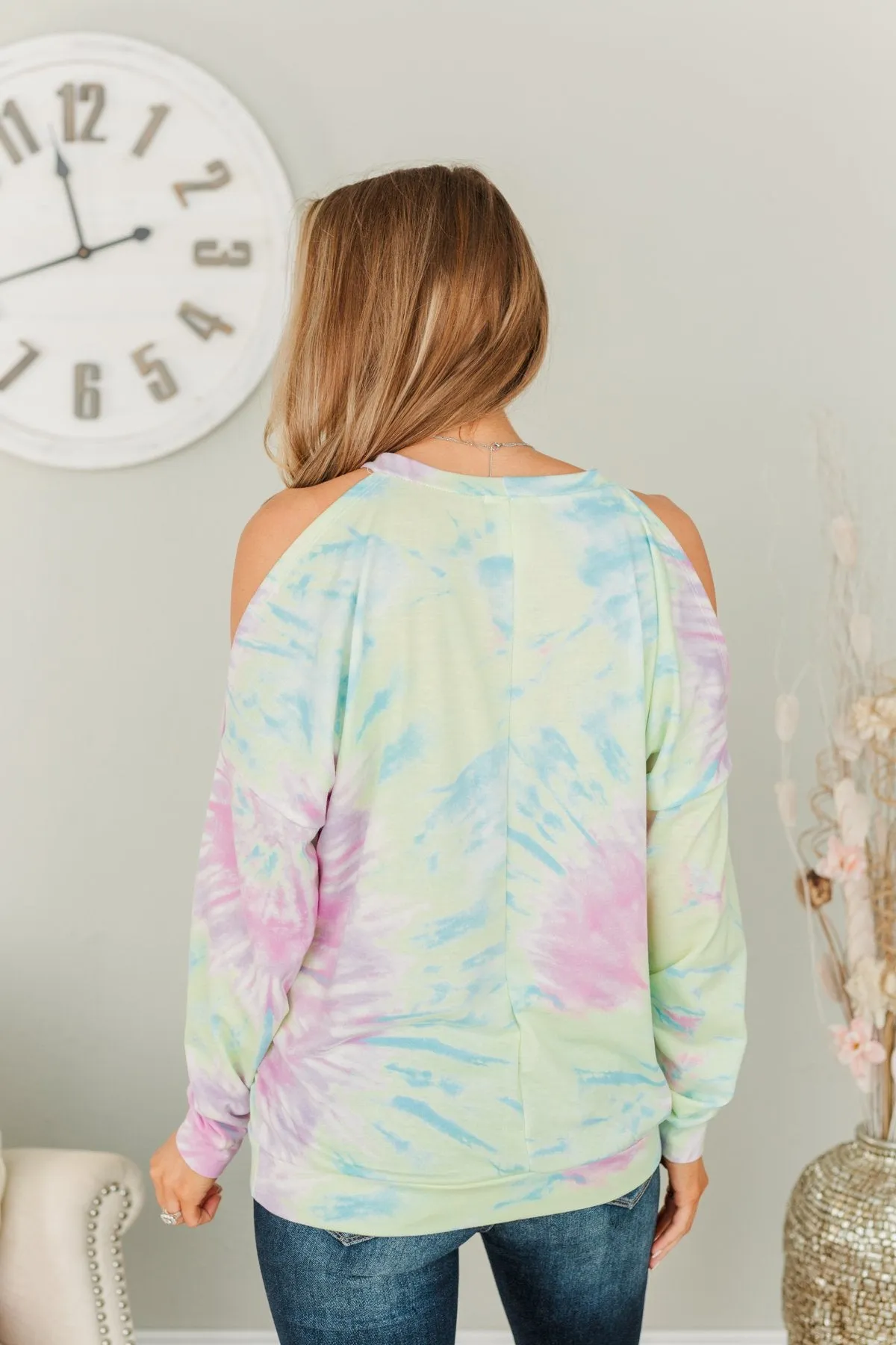 Awaiting My Adventure Tie-Dye Top- Soft Yellow, Blue & Lavender