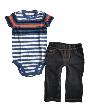 BABY BOY SIZE 12 MONTHS - OSHKOSH & CARTER'S, 2 Piece Mix N Match Outfit EUC B14