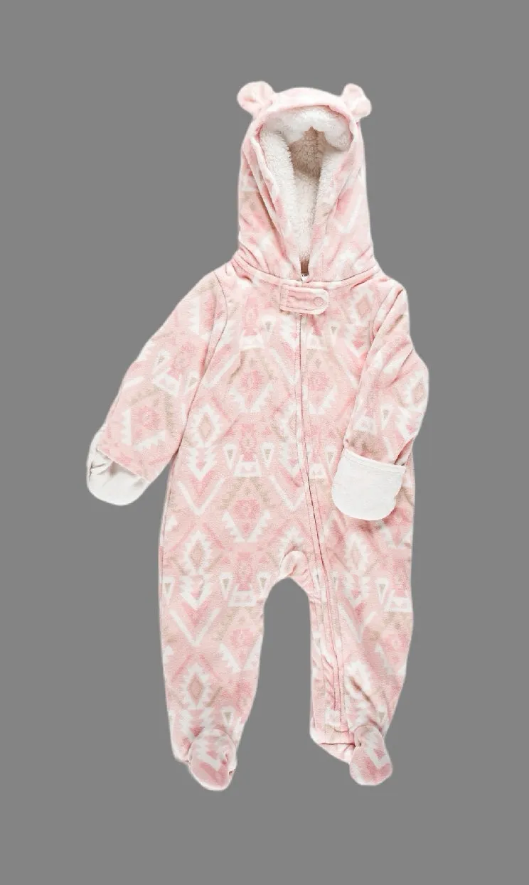 BABY GIRL SIZE 9 MONTHS - CARTER'S, Warm Fleece Onesie EUC B4