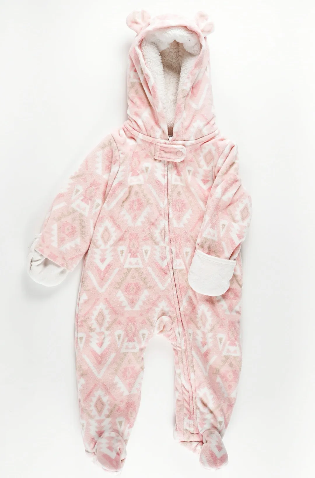 BABY GIRL SIZE 9 MONTHS - CARTER'S, Warm Fleece Onesie EUC B4