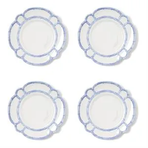 Bamboo Touch Dinner Plates with Bamboo Rim (Set of 4)