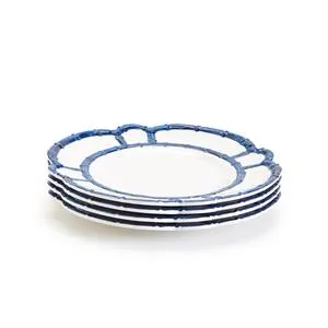 Bamboo Touch Dinner Plates with Bamboo Rim (Set of 4)