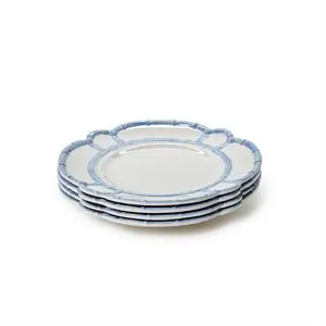 Bamboo Touch Dinner Plates with Bamboo Rim (Set of 4)