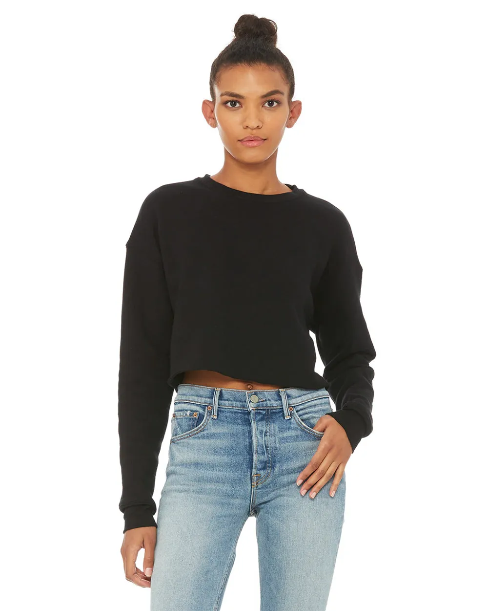 Bella   Canvas Crop Top Fleece Sweatshirt