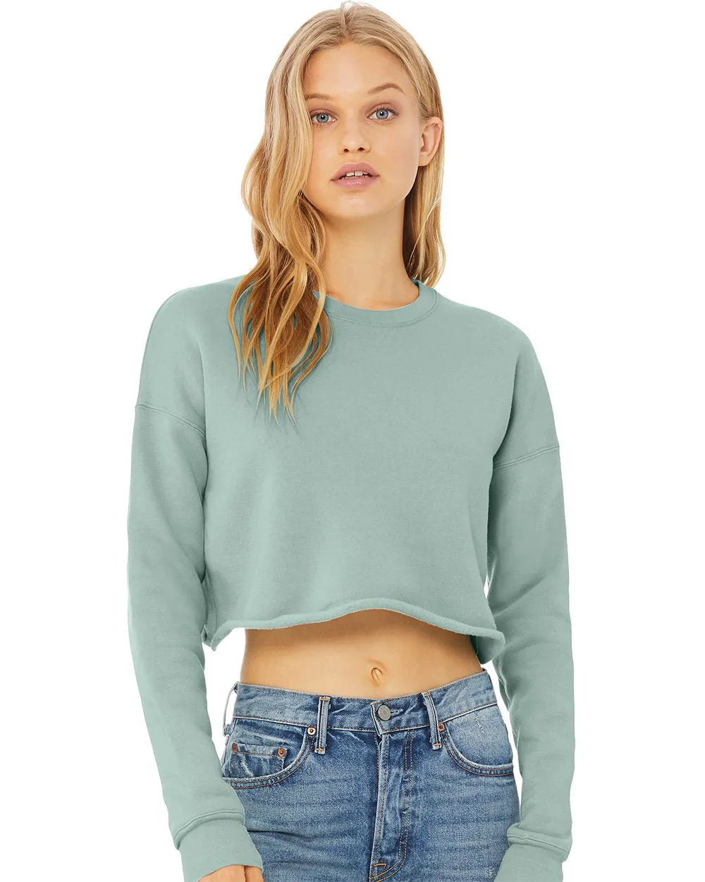 Bella   Canvas Crop Top Fleece Sweatshirt