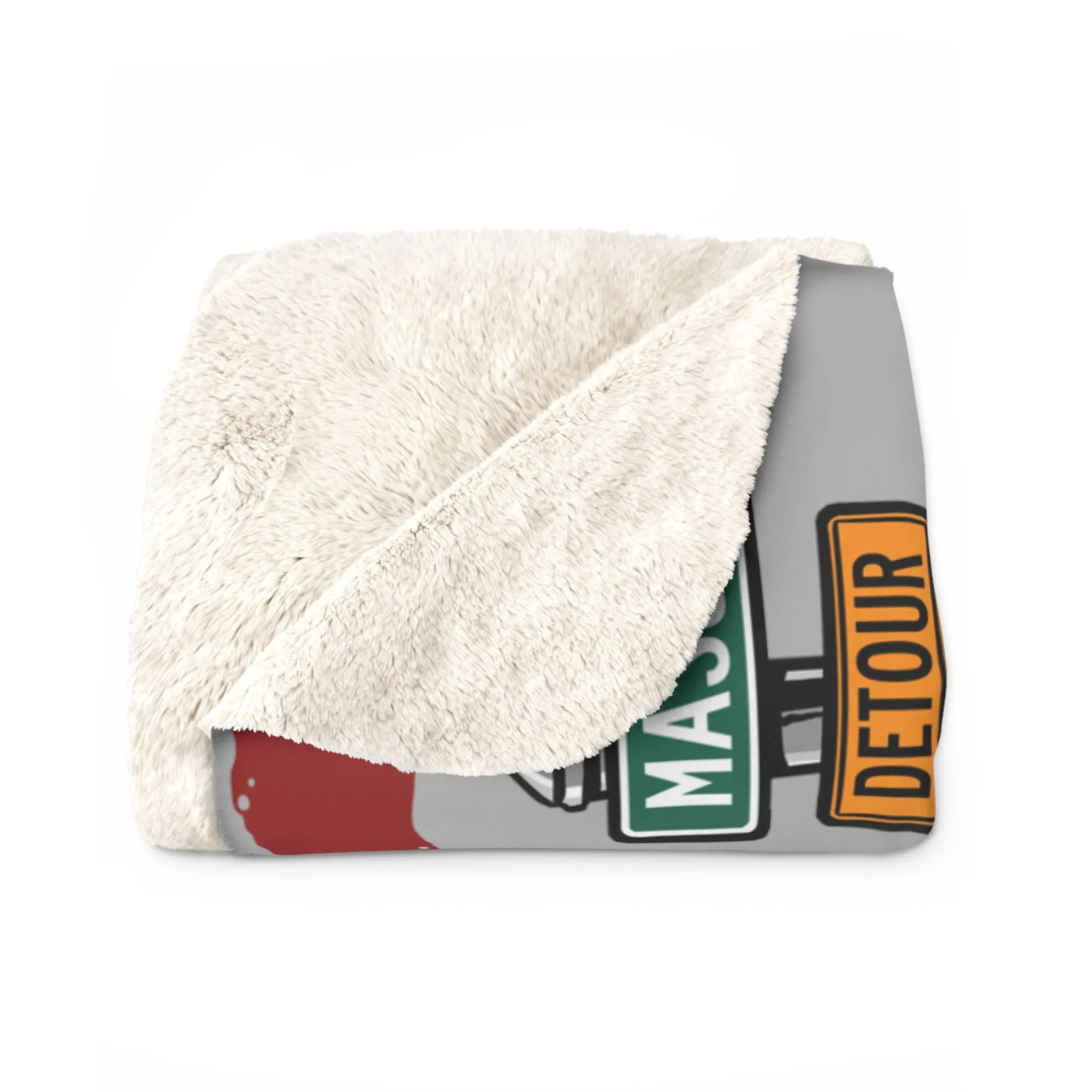 Beware of Boston Icons Sherpa Fleece Blanket