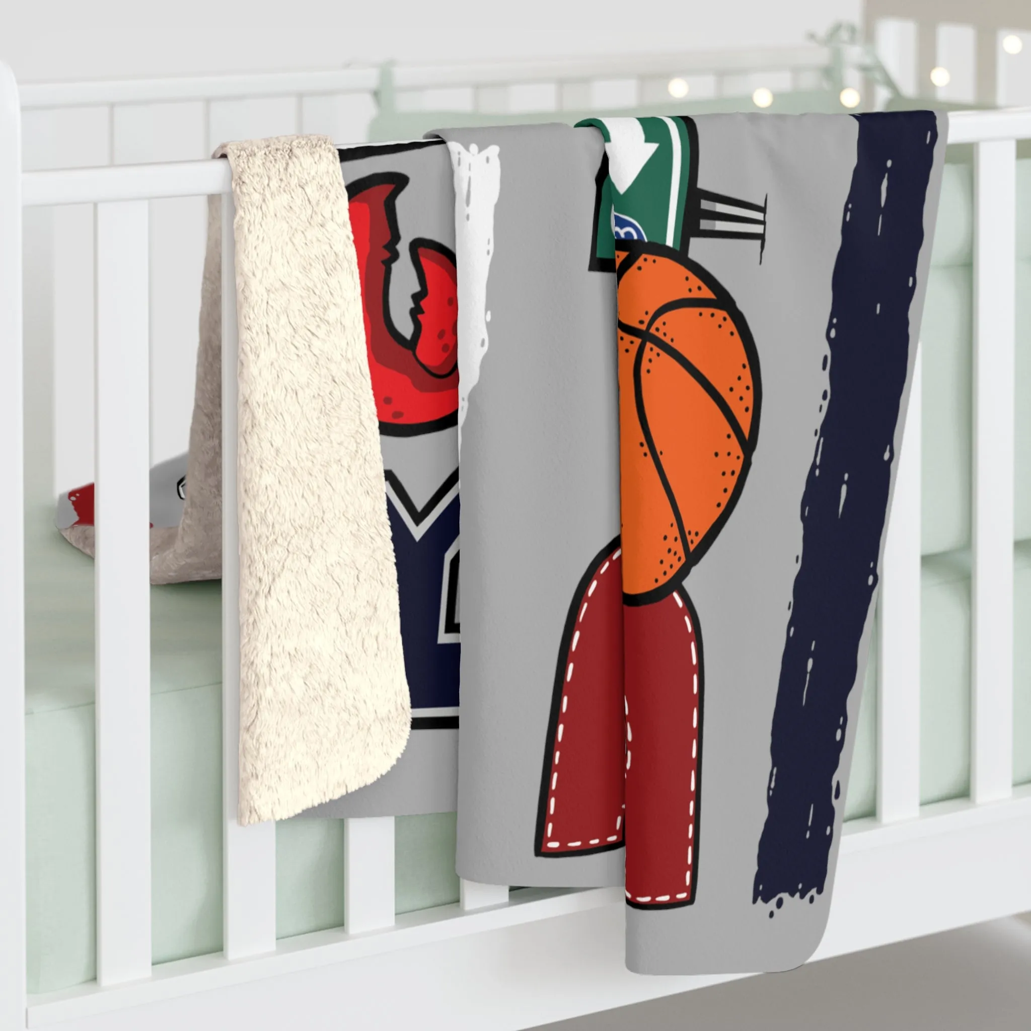 Beware of Boston Icons Sherpa Fleece Blanket
