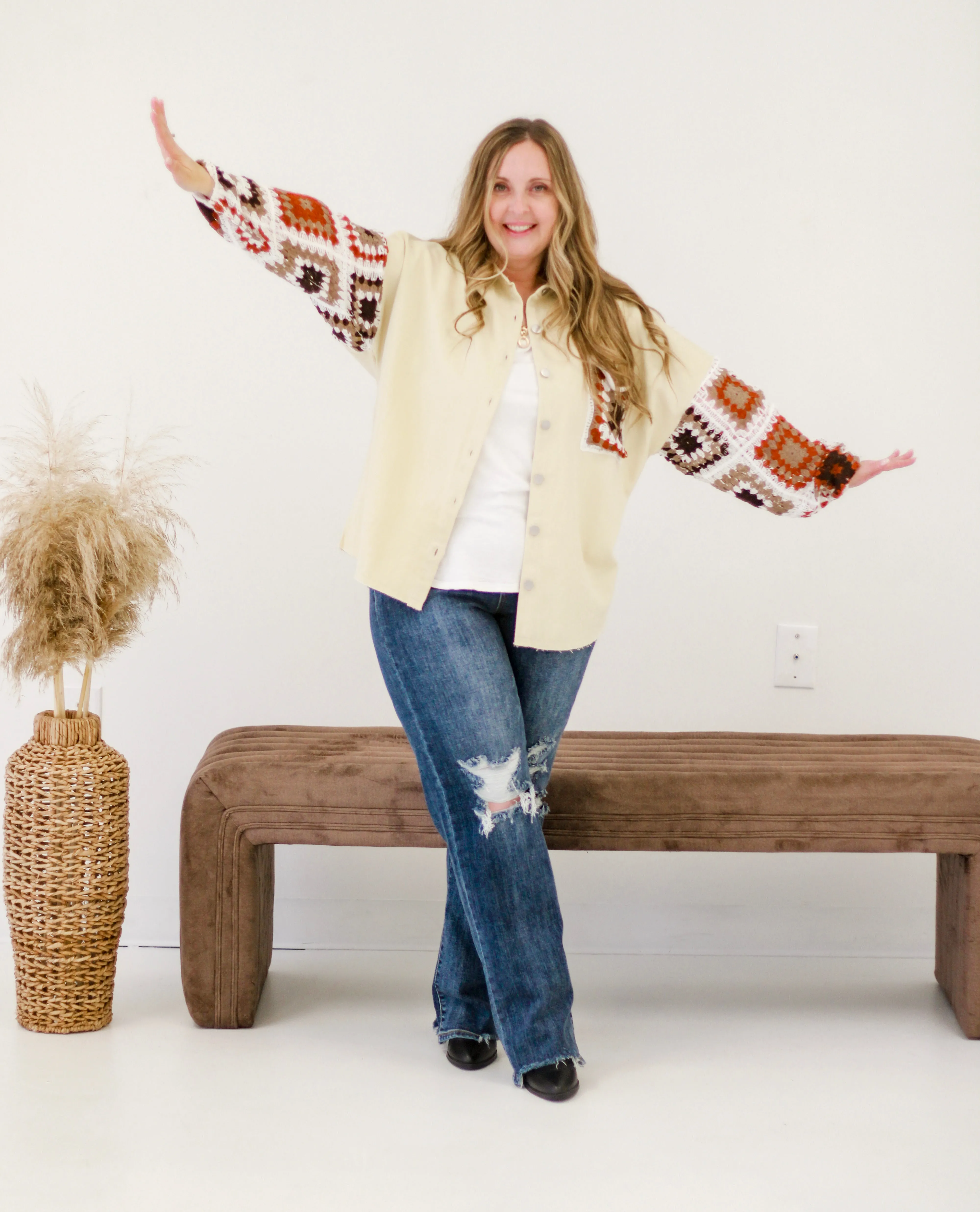 Beyond Basic Crochet Sleeve Lightweight Jacket