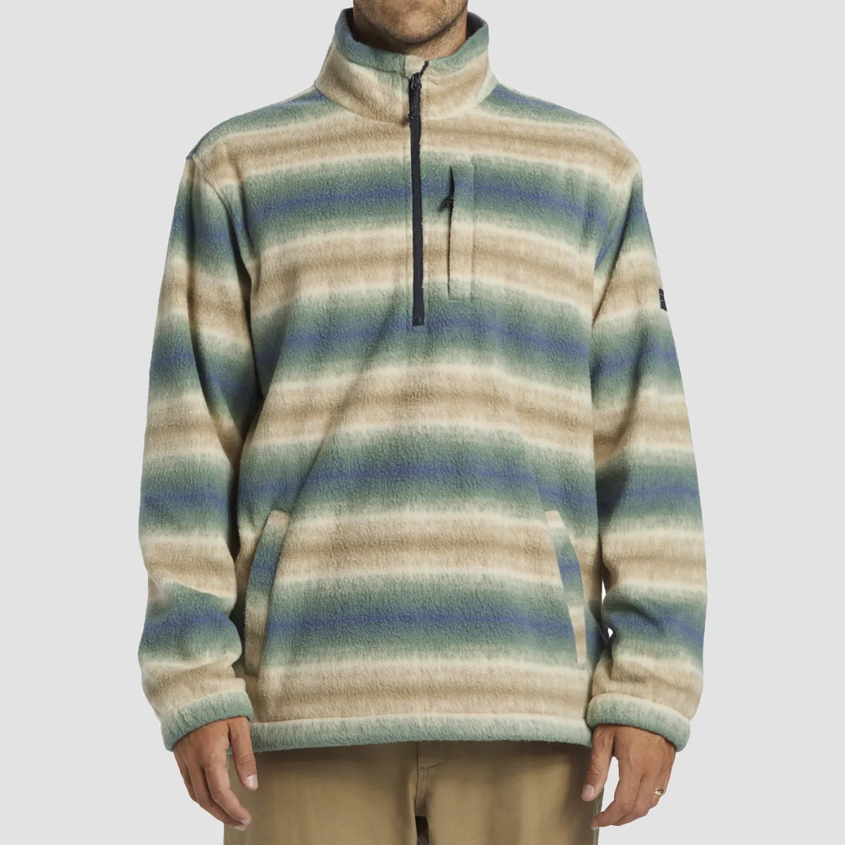 Billabong Boundary Half Zip Polar Fleece Sweatshirt Dune