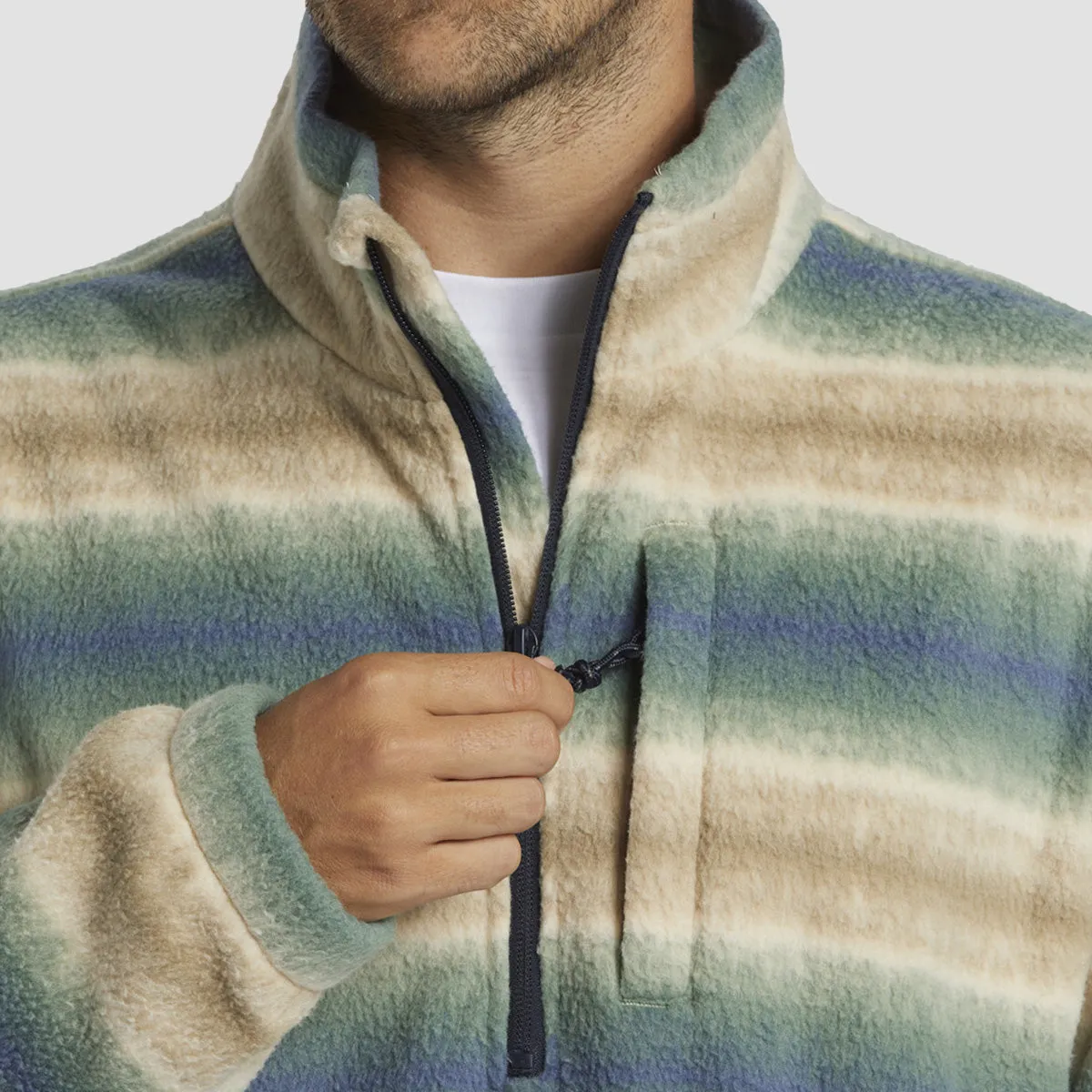 Billabong Boundary Half Zip Polar Fleece Sweatshirt Dune