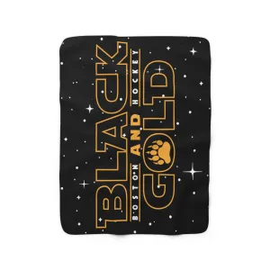 Black & Gold Boston Darkside Sherpa Fleece Blanket