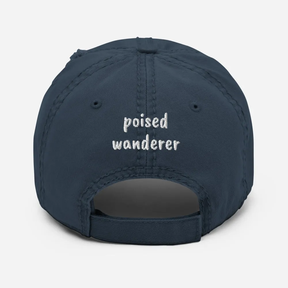 Born to Explore Navy Distressed Dad Hat