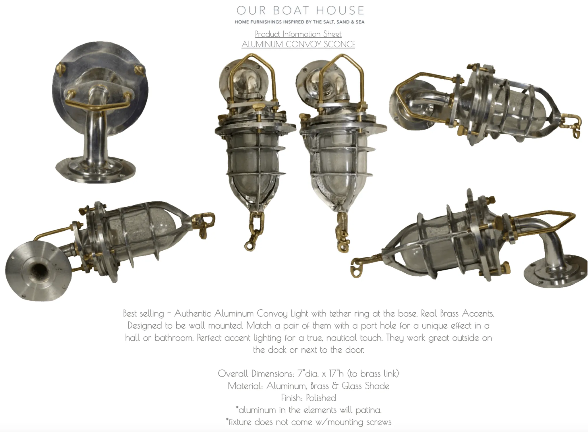Brass Convoy Sconce Light