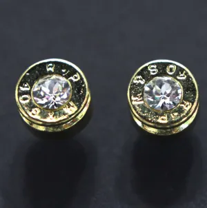 Bullet Shell Gold with Crystal Earrings