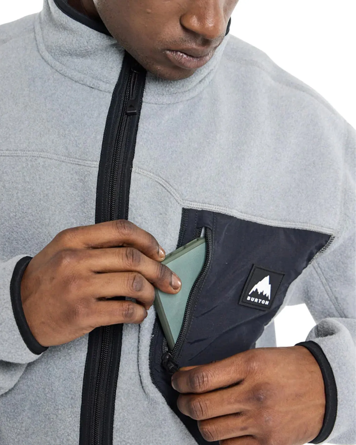 Burton Men's Cinder Full-Zip Fleece - Gray Heather