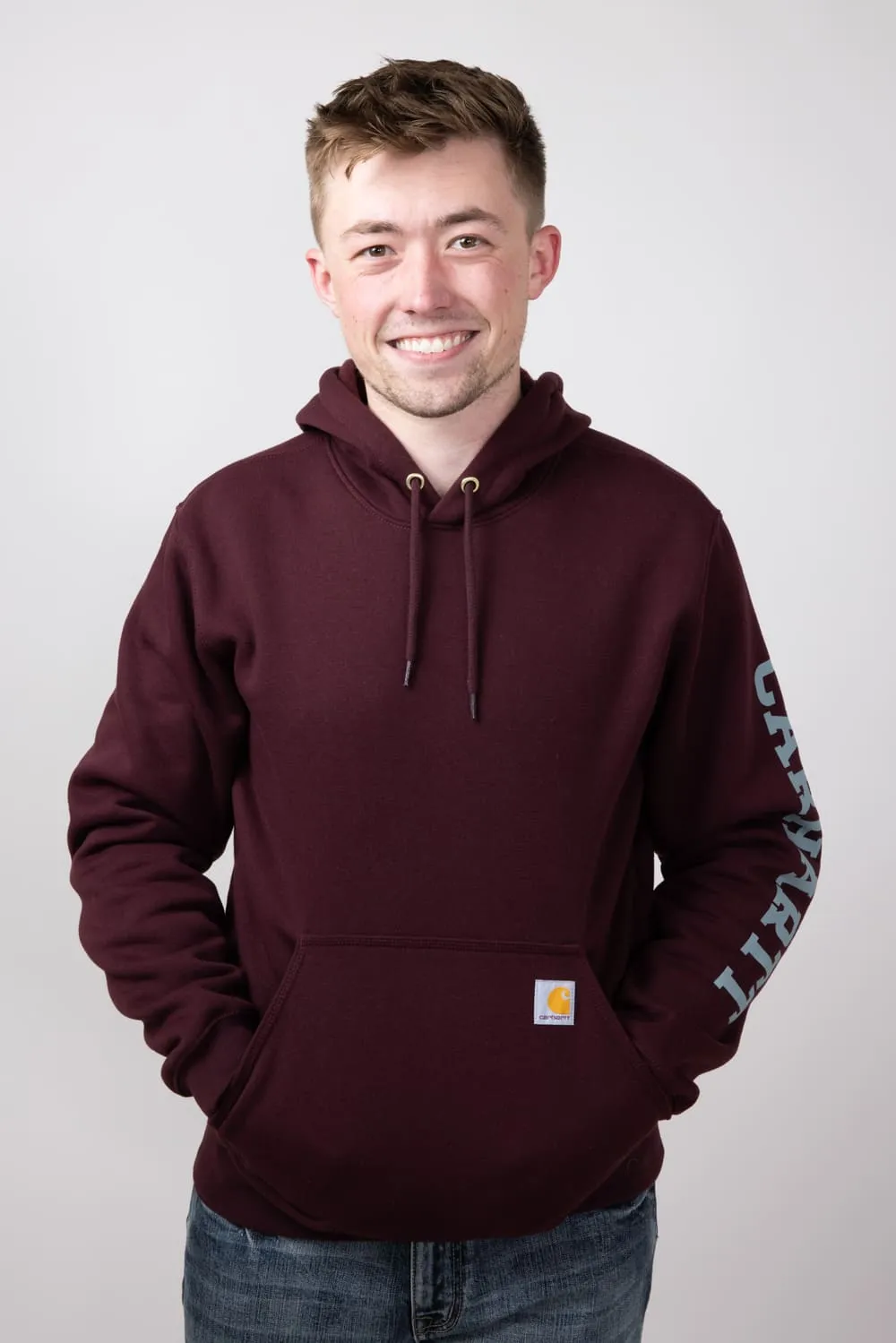 Carhartt 1889 Rain Defender Loose Fit Midweight Logo Graphic Sweatshirt for Men in Port | 106388-PRT-PORT