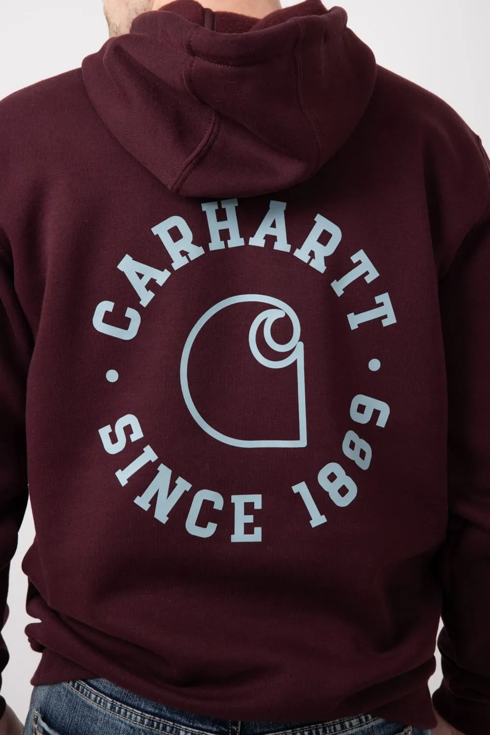 Carhartt 1889 Rain Defender Loose Fit Midweight Logo Graphic Sweatshirt for Men in Port | 106388-PRT-PORT