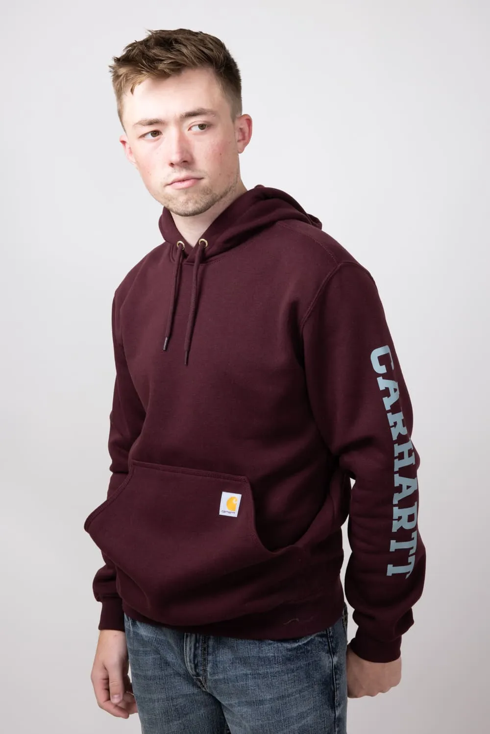 Carhartt 1889 Rain Defender Loose Fit Midweight Logo Graphic Sweatshirt for Men in Port | 106388-PRT-PORT