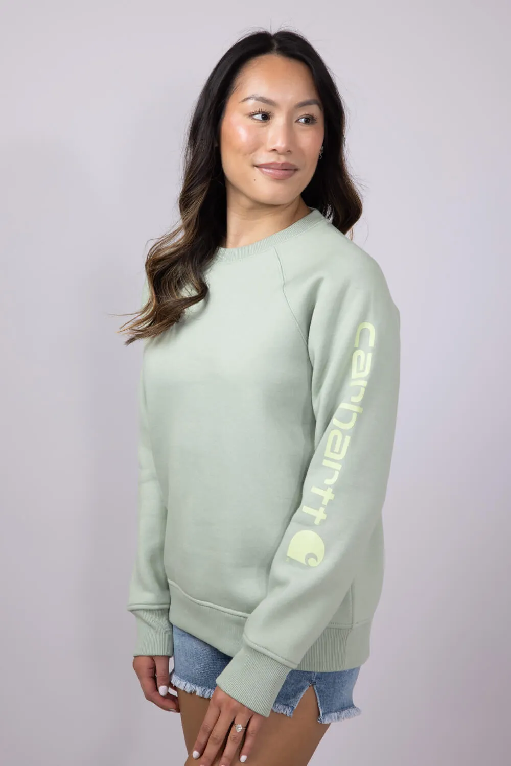Carhartt Graphic Sweatshirt for Women in Sage Heather | 106718-GI8