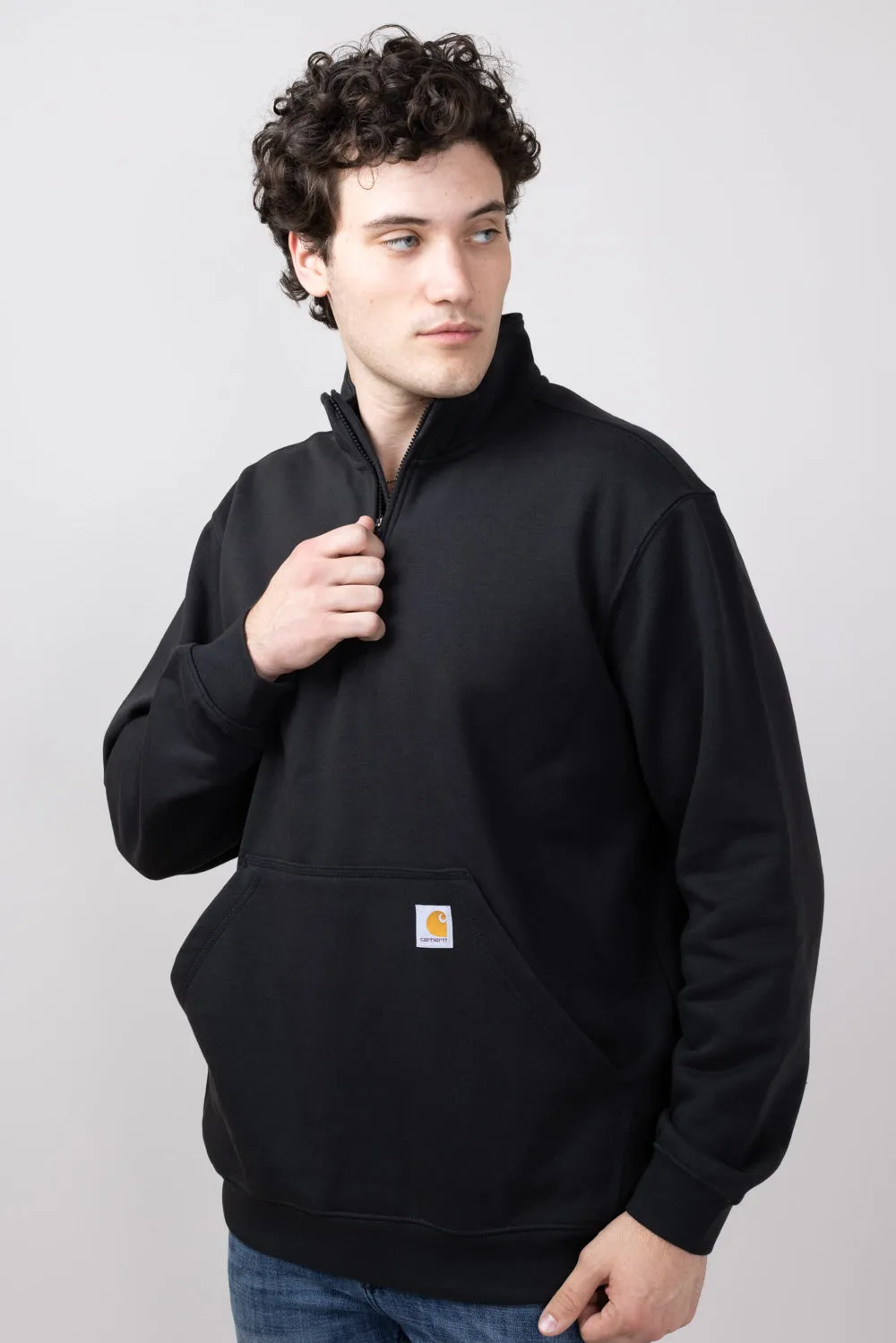 Carhartt Midweight Quarter Zip Sweatshirt for Men in Black | 105294-BLK-BLACK