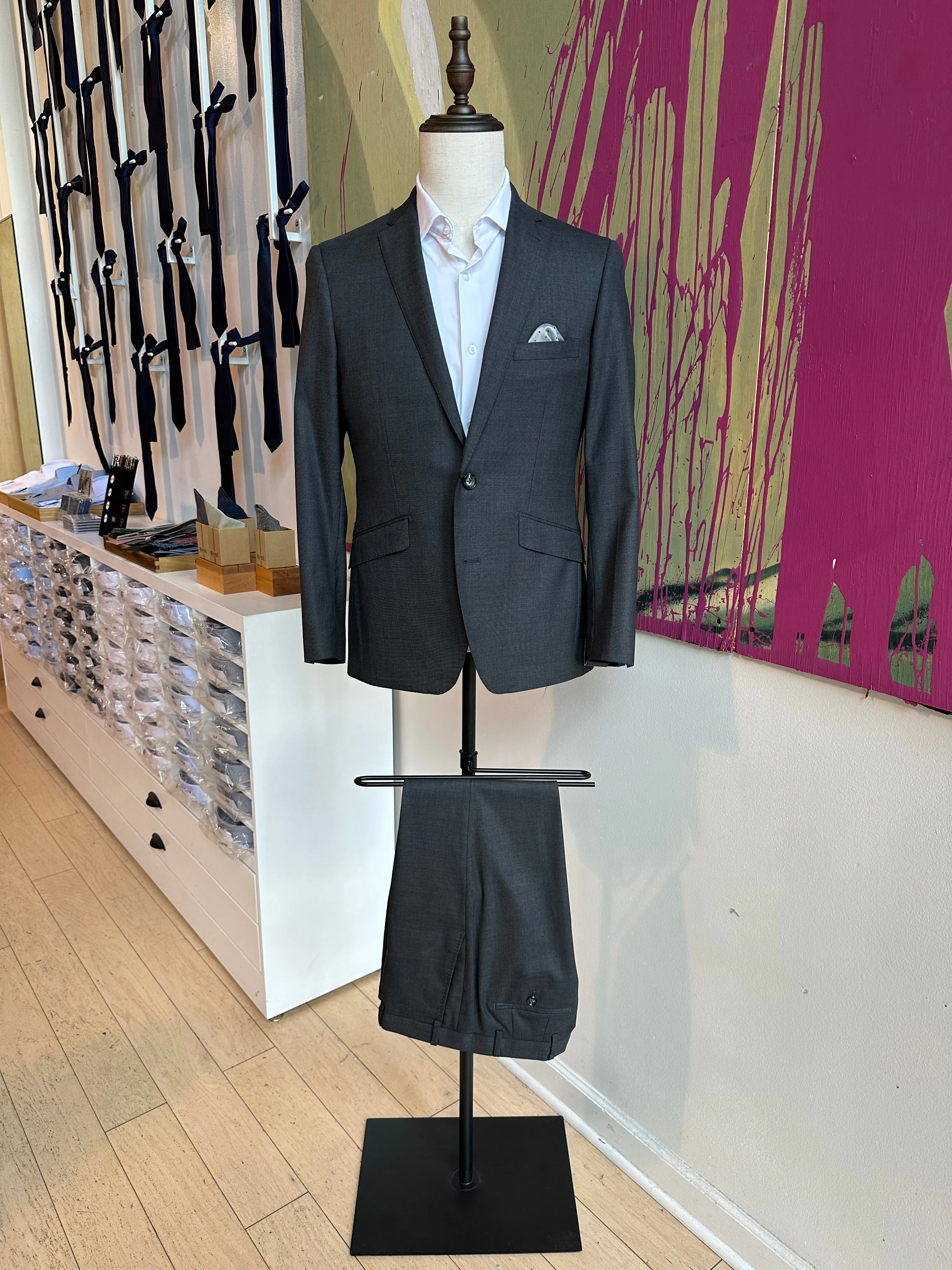 Charcoal Stretch Premium Suit Pants