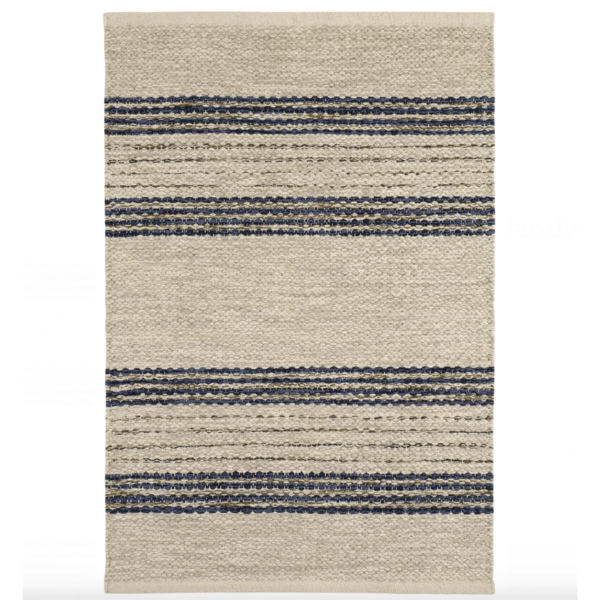 Cielo Stripe Navy Handwoven Cotton Rug