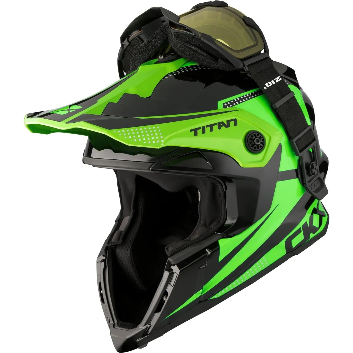 CKX Titan Original Roost Fiberglass Helmet with 210 Degree Goggles