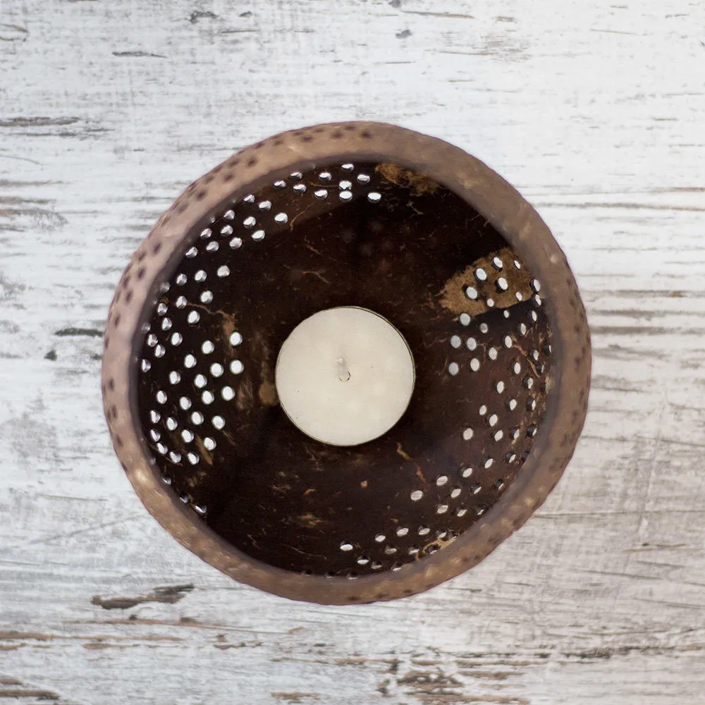 Coconut Shell Candle Holders