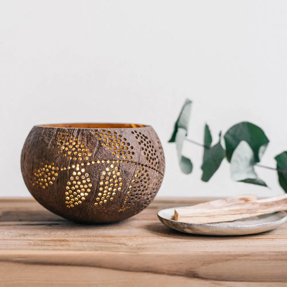 Coconut Shell Candle Holders