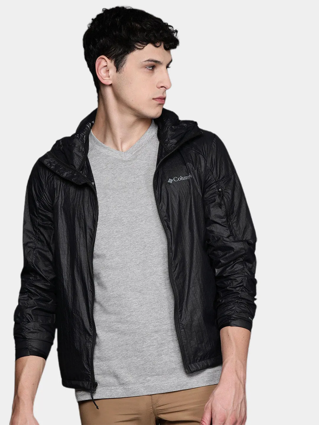 Columbia Men Black Loop Trail Windbreaker Rain Jacket