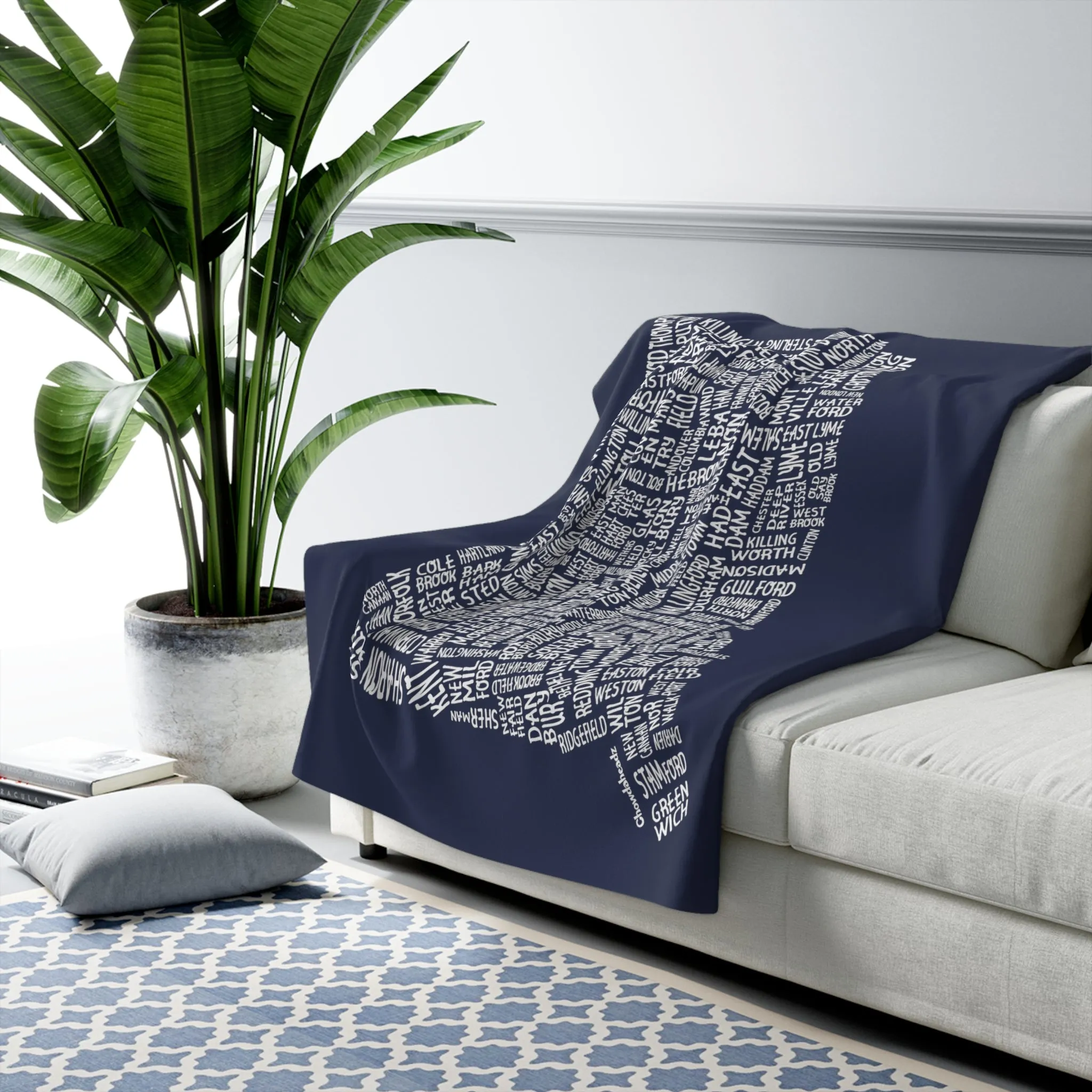 Connecticut Cities & Towns Sherpa Fleece Blanket