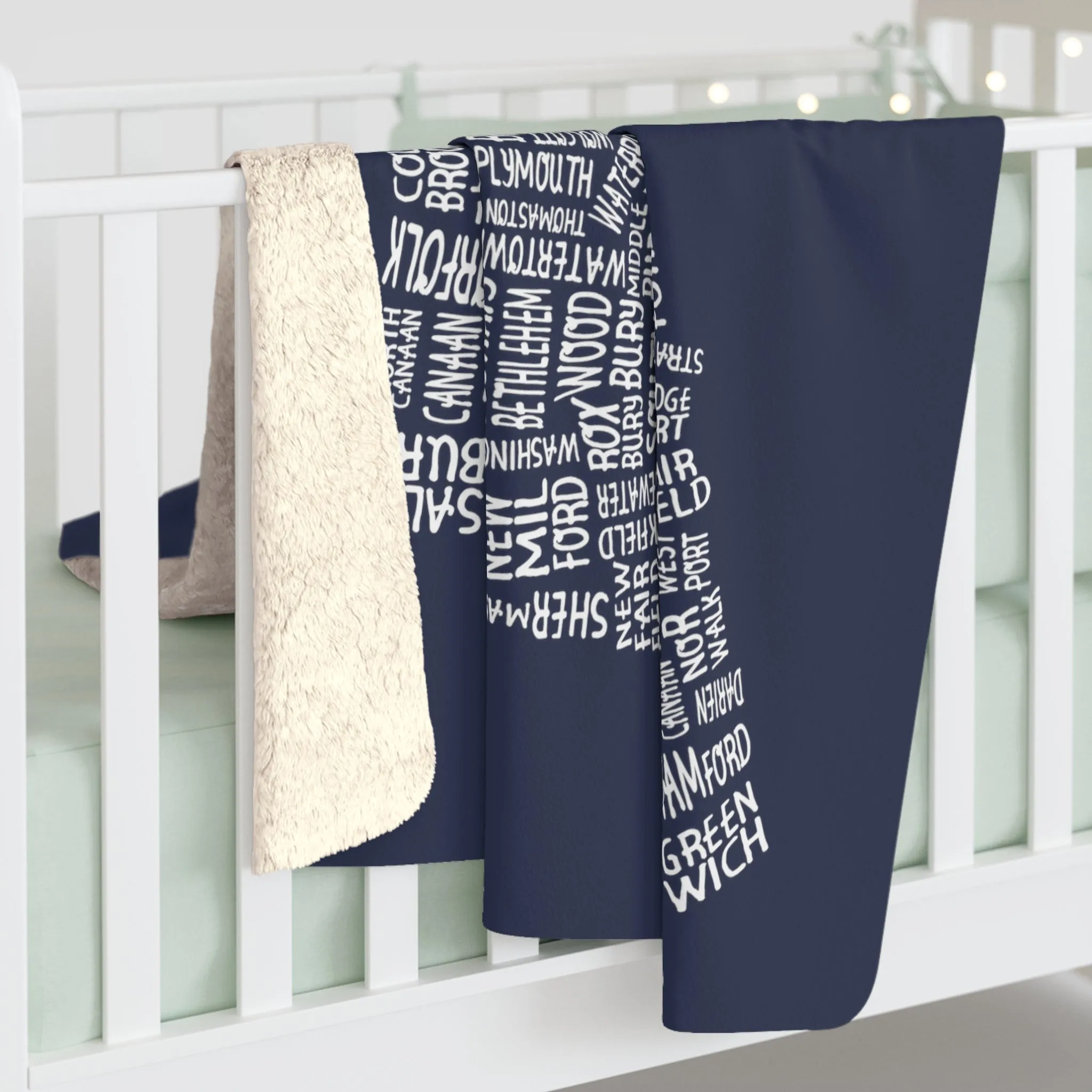 Connecticut Cities & Towns Sherpa Fleece Blanket