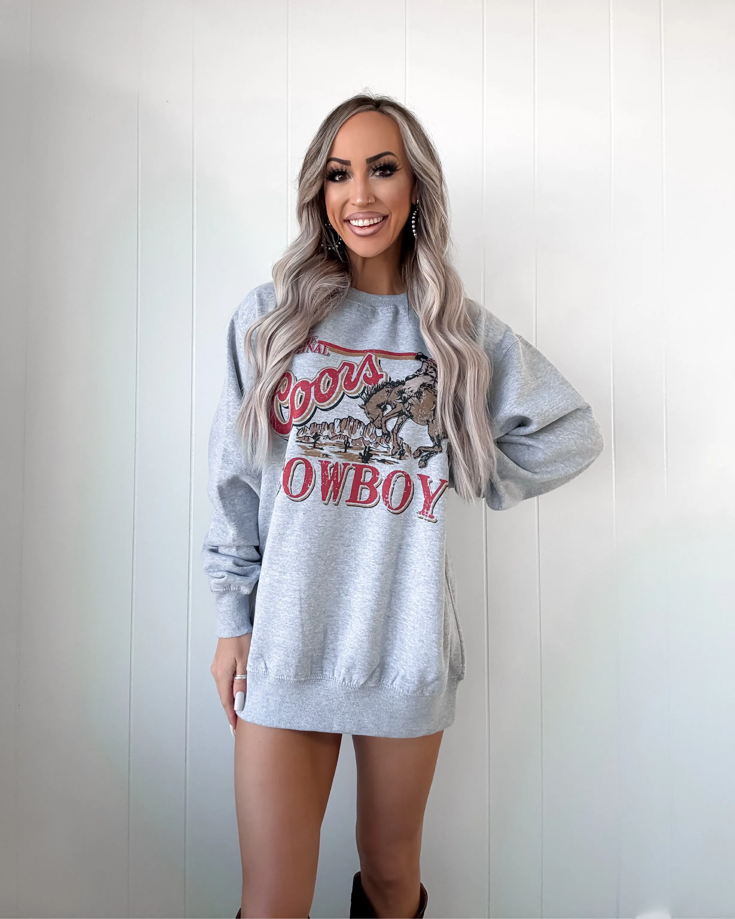 Coors Cowboy Sweatshirt - Heather Grey