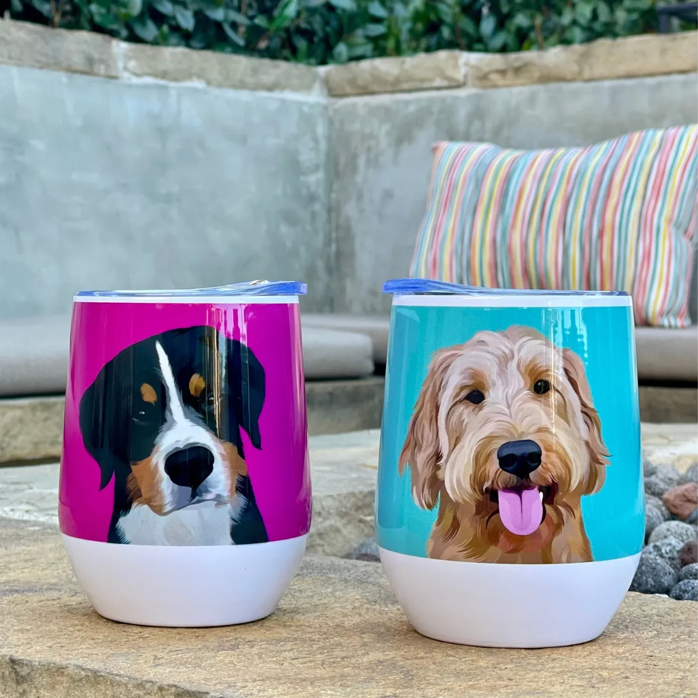 Custom Pet Portrait Wine Tumbler - NEW!