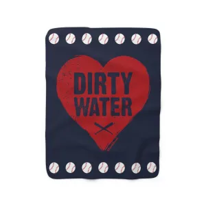 Dirty Water Baseball Heart Sherpa Fleece Blanket
