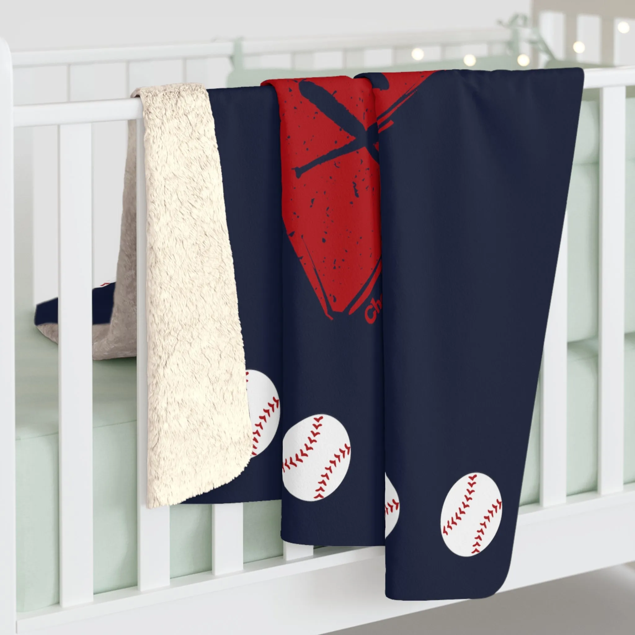 Dirty Water Baseball Heart Sherpa Fleece Blanket