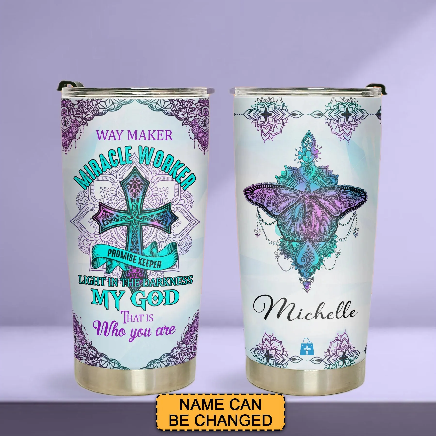 Discover the Perfect Gift: Way Maker Miracle Worker Stainless Steel Tumbler | CHRISTIANARTBAG