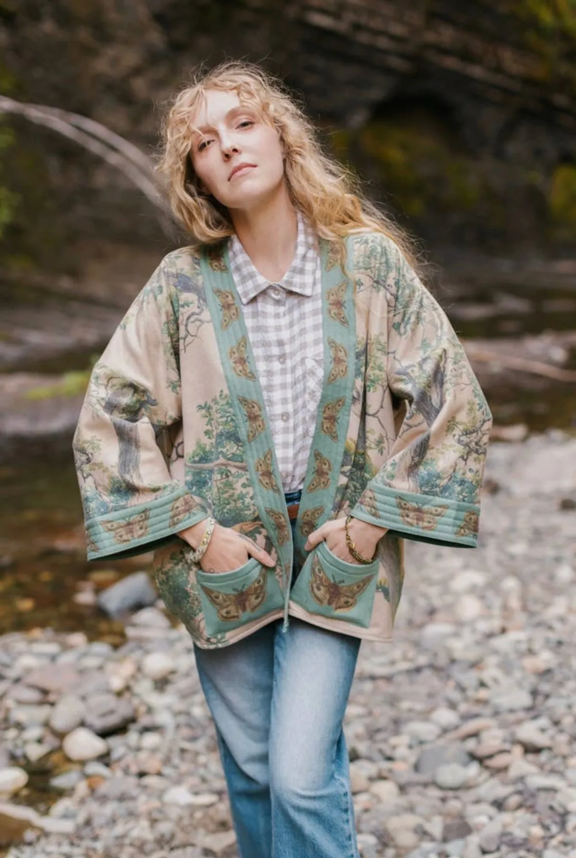 Earth & Sky Fleece Lined Cardigan Cottage Jacket