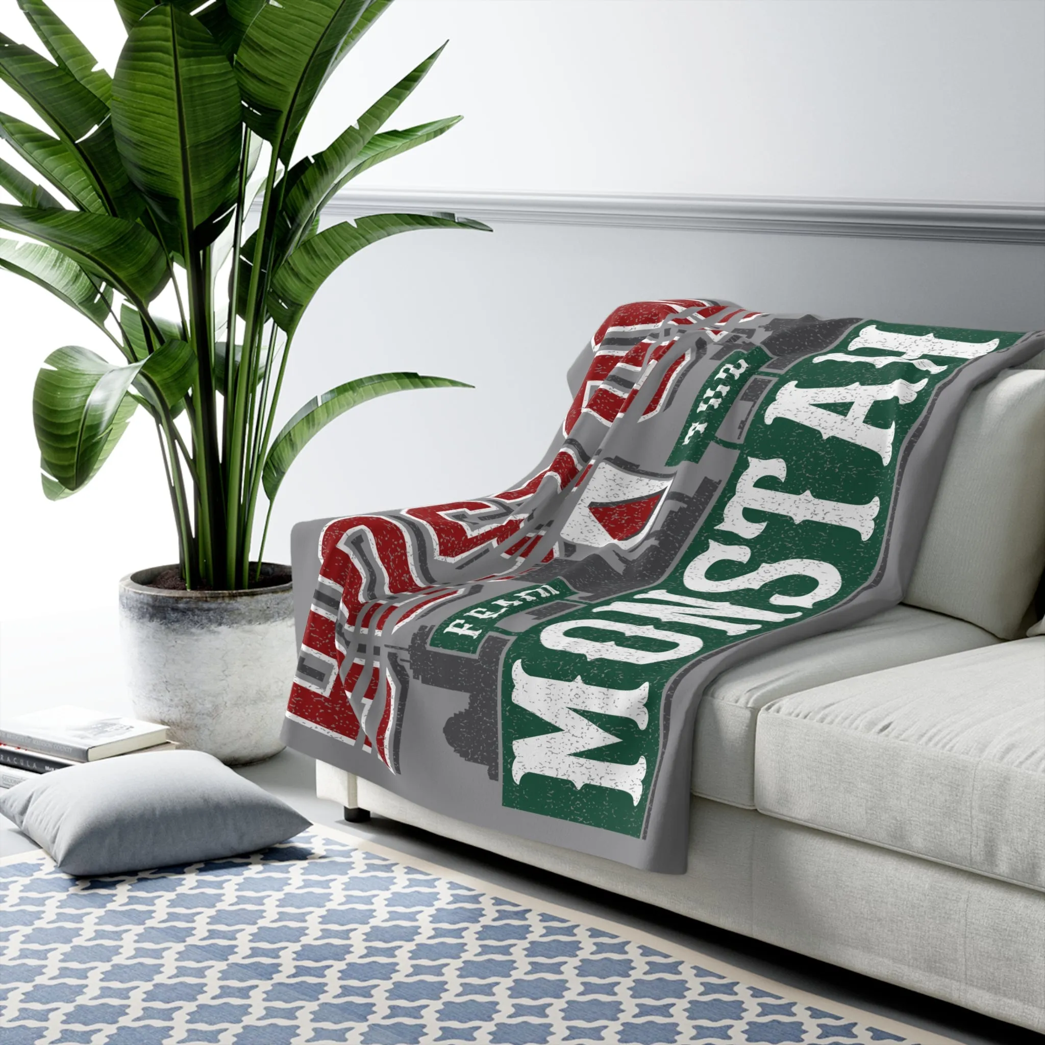 Fear The Monstah Sherpa Fleece Blanket