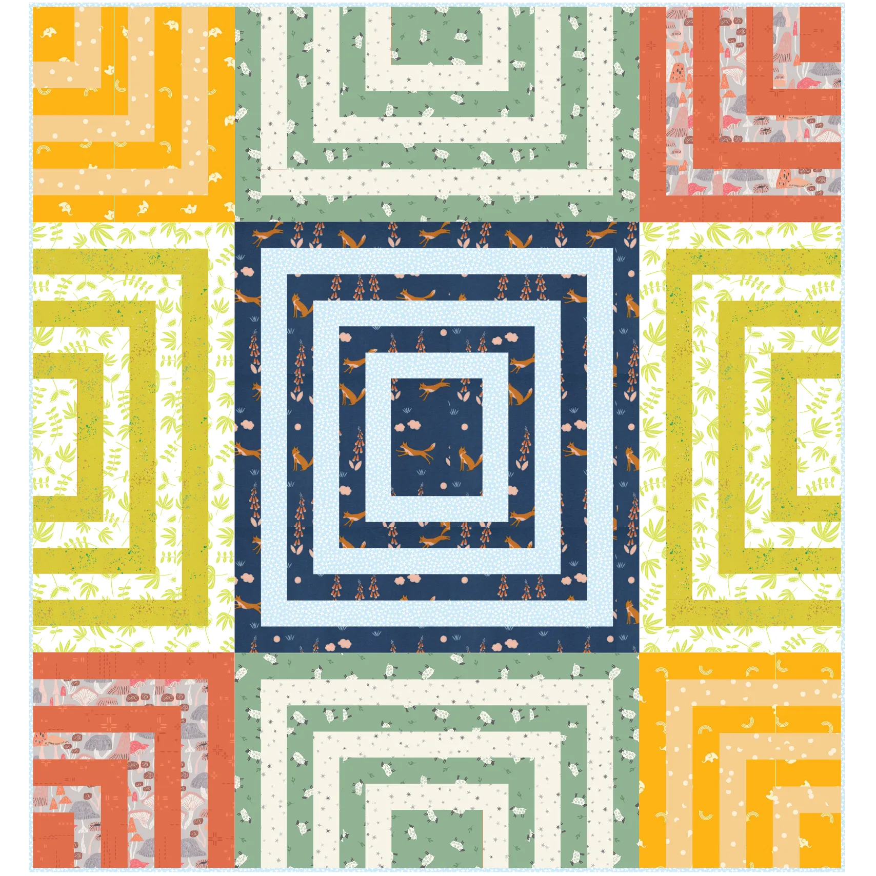 Fireside in Adventure Baby Quilt Kit