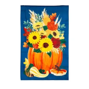 Floral Pumpkin House Flag