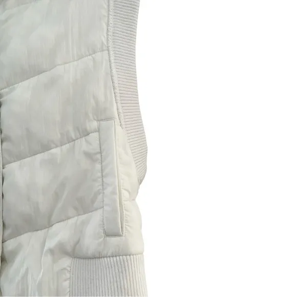 FREE PEOPLE Nature Seeker Hooded Puffer Vest White Sz S