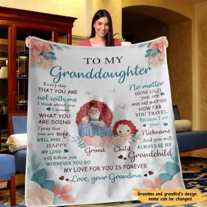 From Grandma To My Granddaughter Grandson Gift For Grandchildren Personalized Fleece Blanket