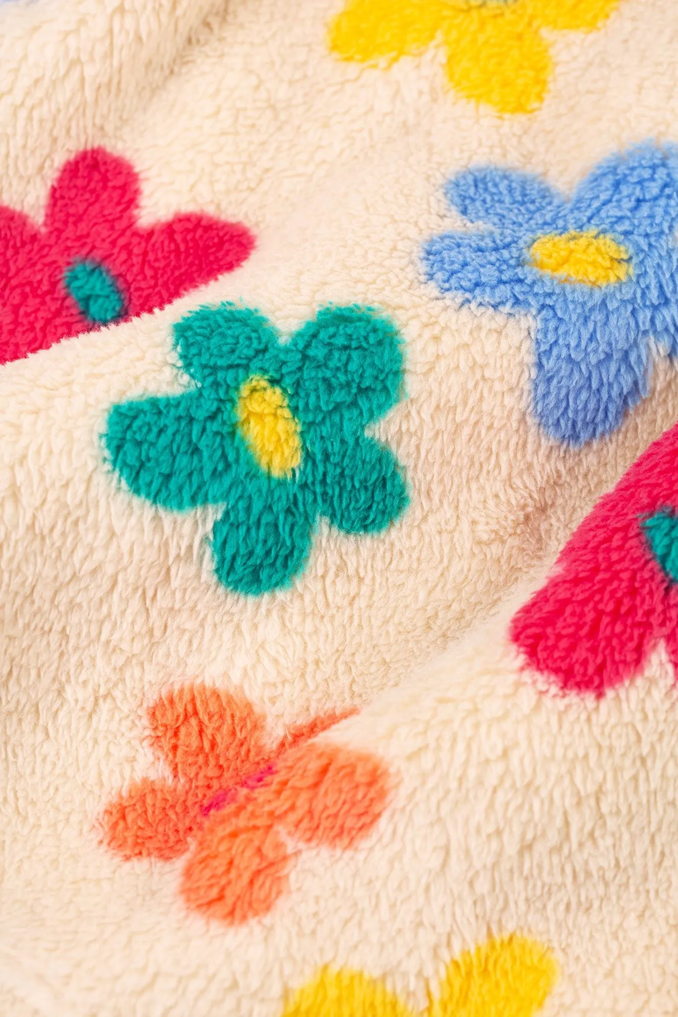 Frugi Zipped Ted Fleece Jacket Flower Pop