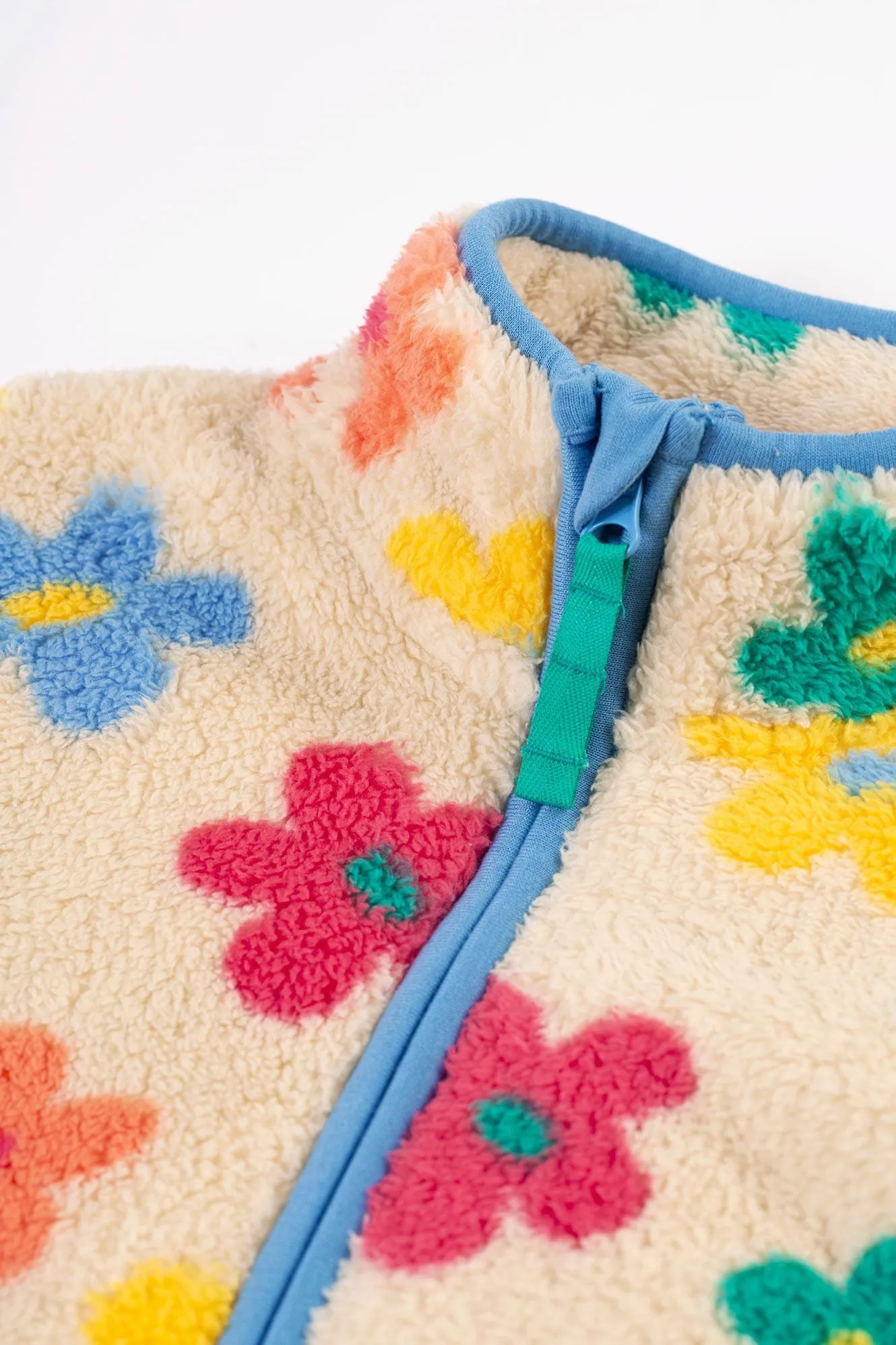 Frugi Zipped Ted Fleece Jacket Flower Pop