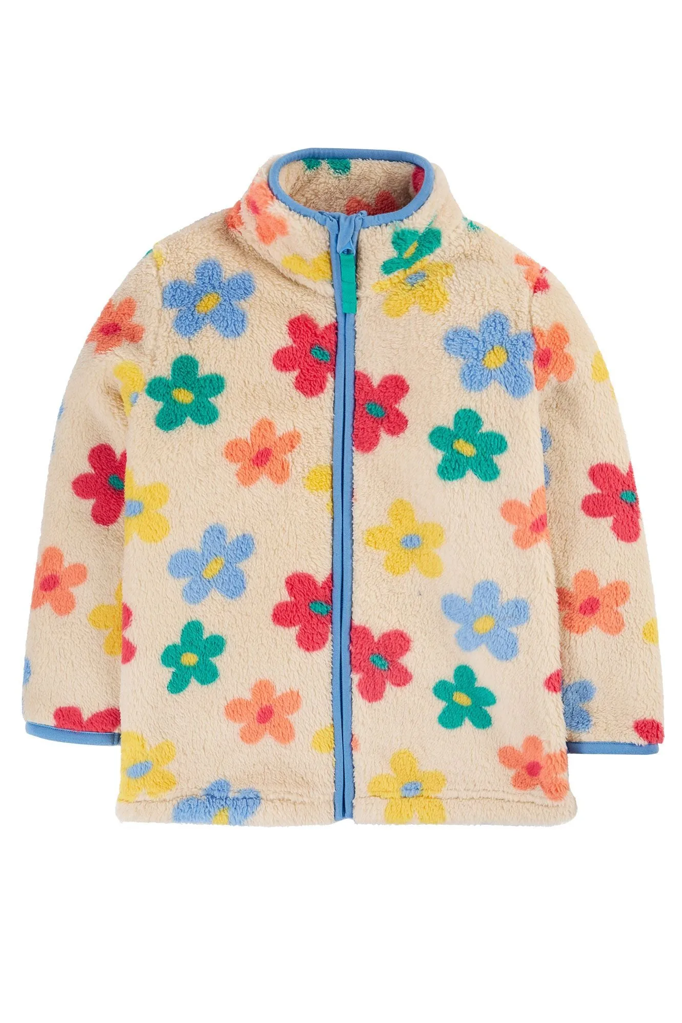 Frugi Zipped Ted Fleece Jacket Flower Pop